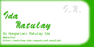 ida matulay business card